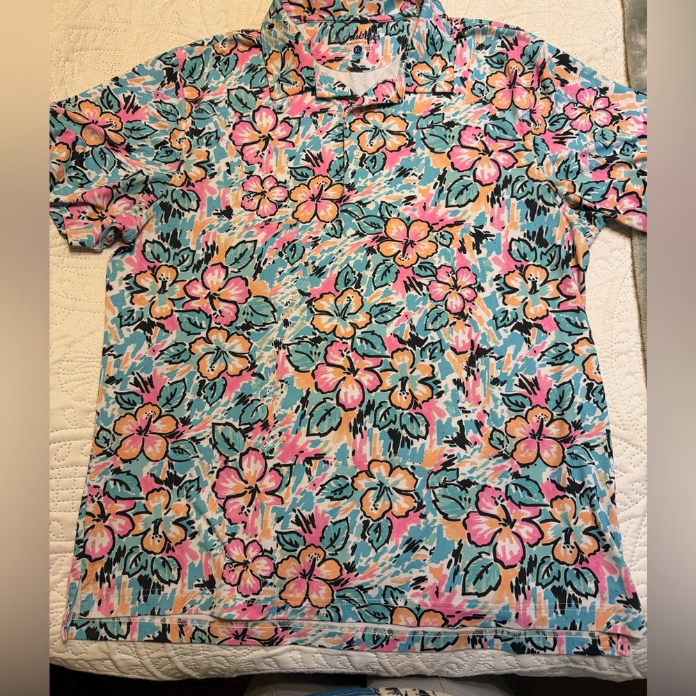 Chubbies active lifestyle Floral Hawaiian polo Shirt